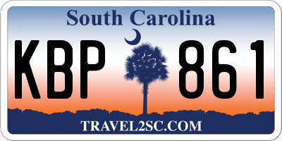 SC license plate KBP861