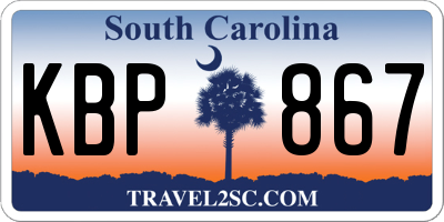 SC license plate KBP867