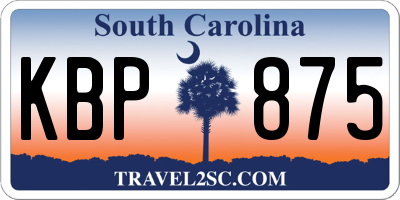 SC license plate KBP875