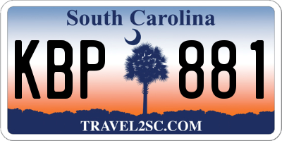 SC license plate KBP881