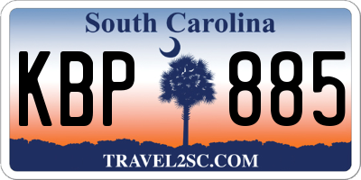 SC license plate KBP885