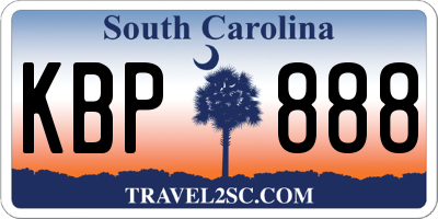 SC license plate KBP888