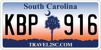 SC license plate KBP916