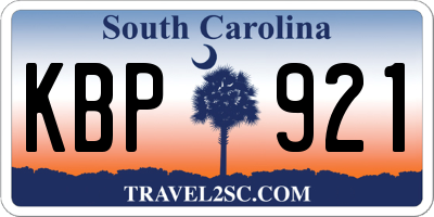 SC license plate KBP921
