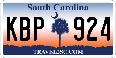 SC license plate KBP924
