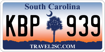 SC license plate KBP939