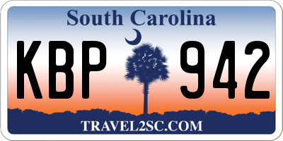 SC license plate KBP942