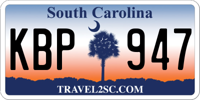 SC license plate KBP947