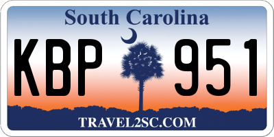 SC license plate KBP951