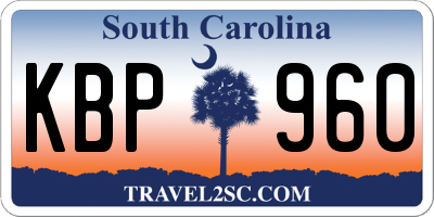 SC license plate KBP960