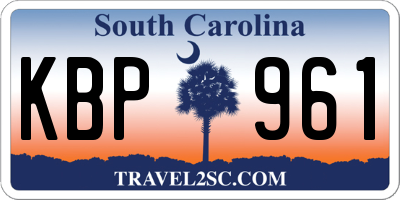 SC license plate KBP961