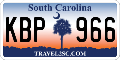 SC license plate KBP966