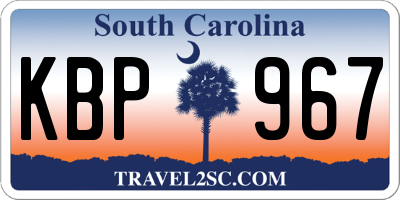 SC license plate KBP967