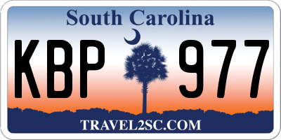 SC license plate KBP977