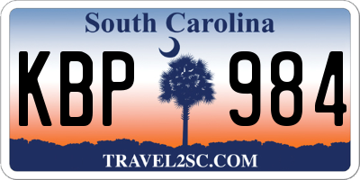 SC license plate KBP984