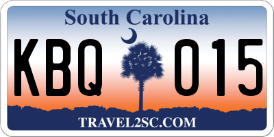 SC license plate KBQ015