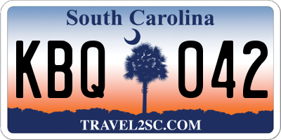 SC license plate KBQ042