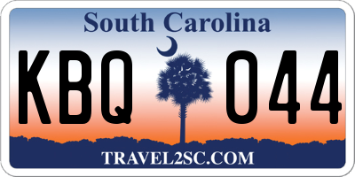SC license plate KBQ044