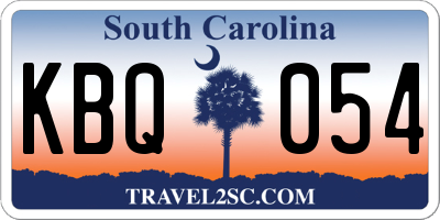 SC license plate KBQ054