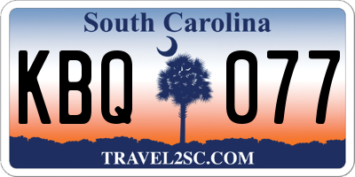 SC license plate KBQ077