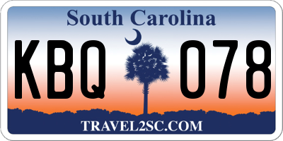 SC license plate KBQ078