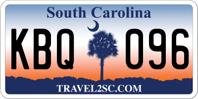 SC license plate KBQ096