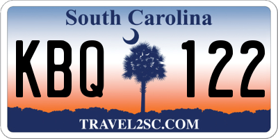 SC license plate KBQ122