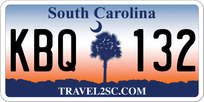 SC license plate KBQ132