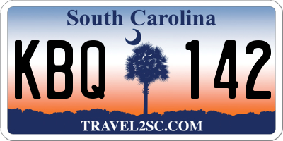 SC license plate KBQ142
