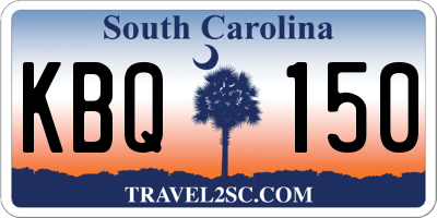 SC license plate KBQ150