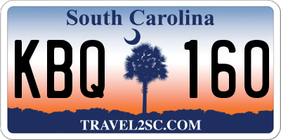 SC license plate KBQ160