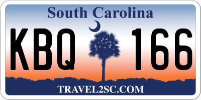 SC license plate KBQ166