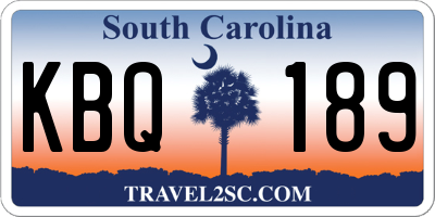 SC license plate KBQ189