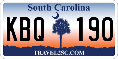 SC license plate KBQ190
