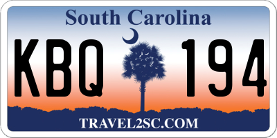 SC license plate KBQ194
