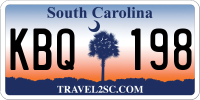 SC license plate KBQ198