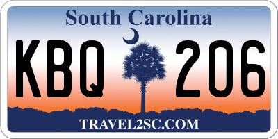 SC license plate KBQ206