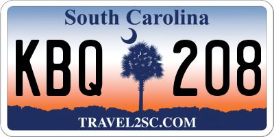 SC license plate KBQ208