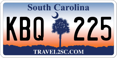 SC license plate KBQ225