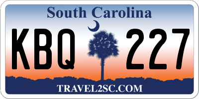 SC license plate KBQ227