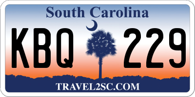 SC license plate KBQ229