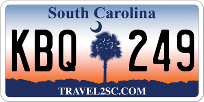 SC license plate KBQ249