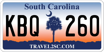 SC license plate KBQ260