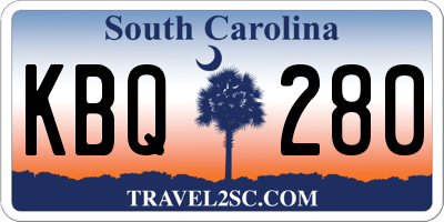 SC license plate KBQ280