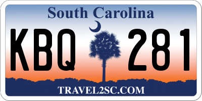 SC license plate KBQ281