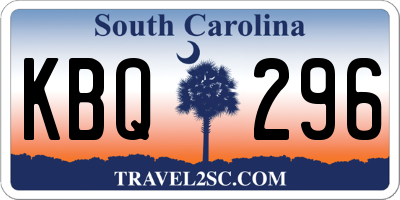 SC license plate KBQ296