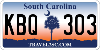 SC license plate KBQ303
