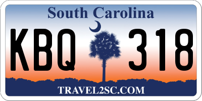 SC license plate KBQ318