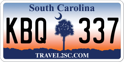 SC license plate KBQ337