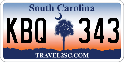 SC license plate KBQ343